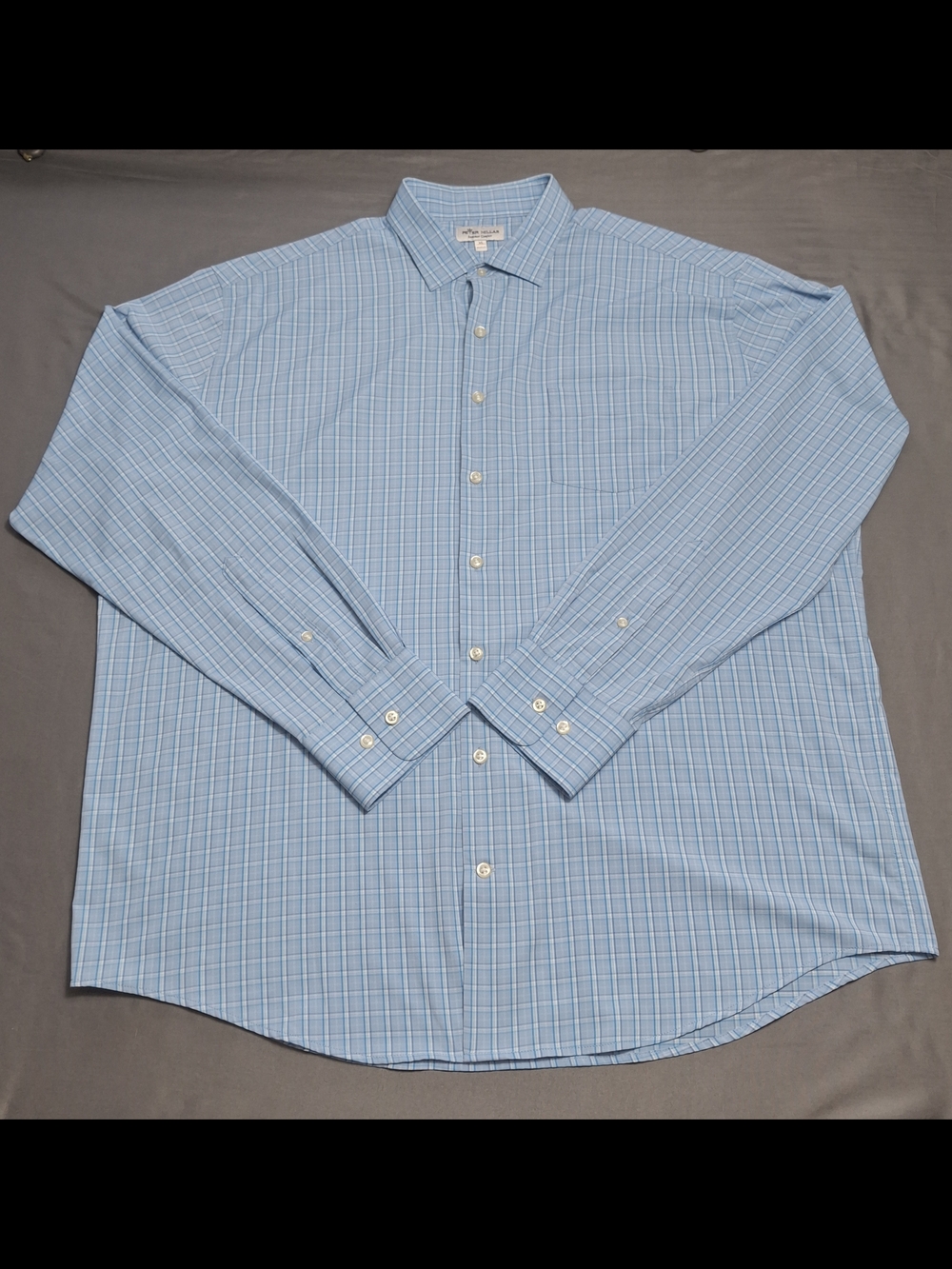 Peter Millar Summer Comfort Plaid Button Down Shirt Blue Men's XL Performance